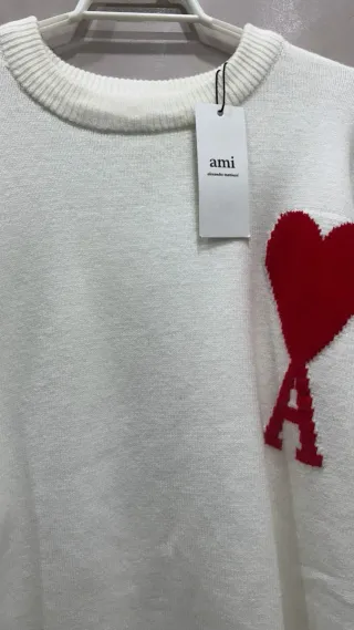 Jersey Ami Paris Blanco Corazón Rojo Talla M