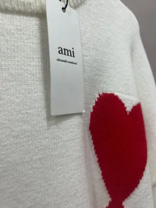 Jersey Ami Paris Blanco Corazón Rojo Talla M