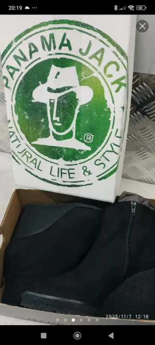 Botas Panama Jack negras cuña