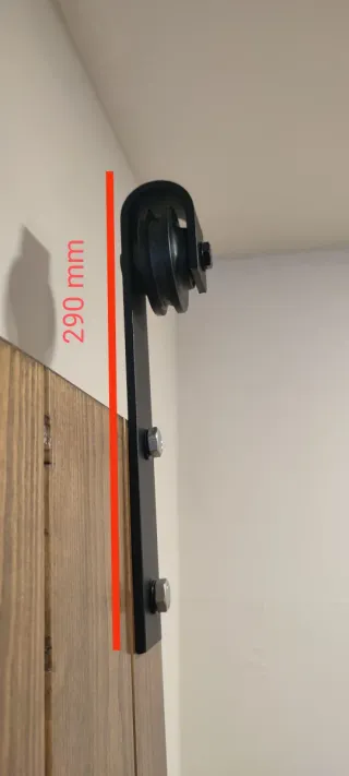 Puerta granero madera maciza con guía