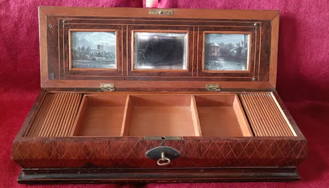 Costurero madera con cajones y compartimentos