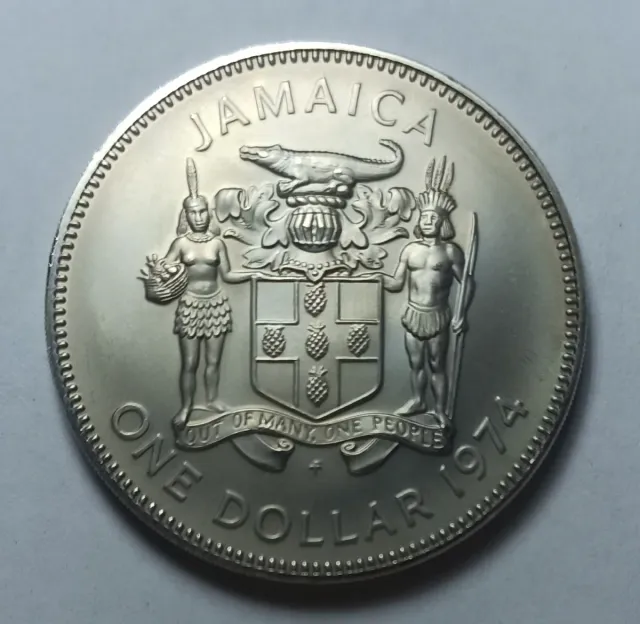 Moneda Jamaica, Bustamante, Dollar, BU 1974