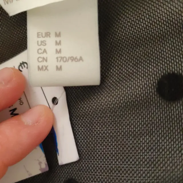 Blusa H&M Transparencias Lunares Negra Talla S