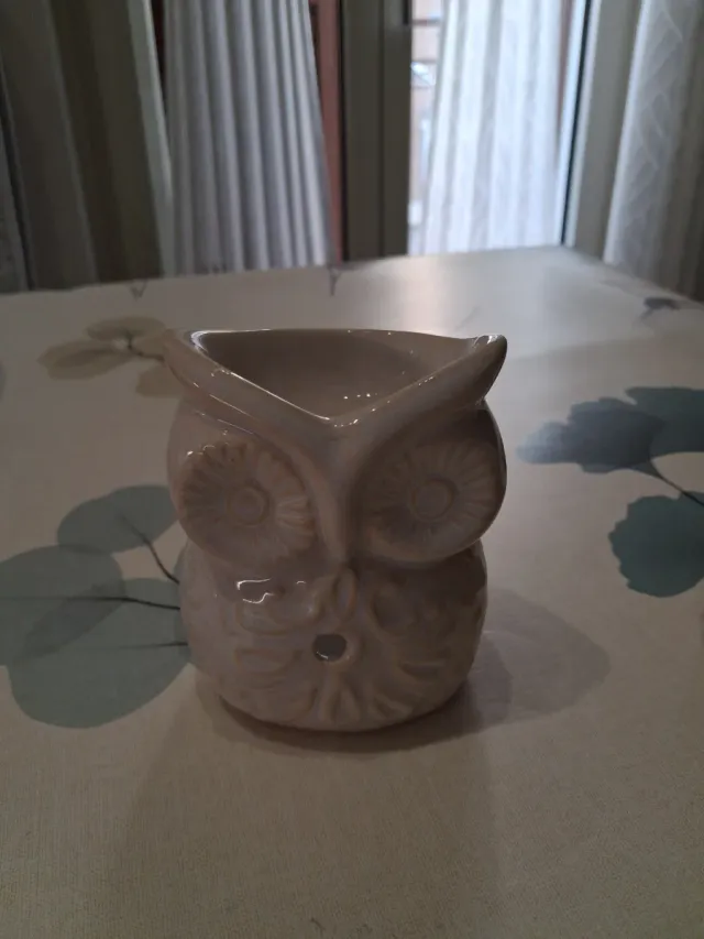 Coppia gufetti portacandele in ceramica