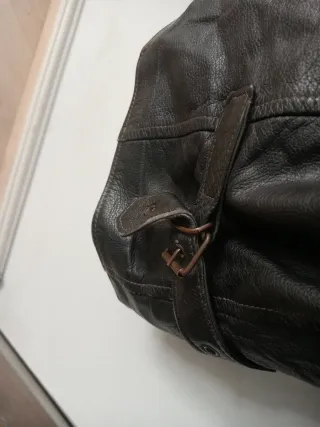 Chaqueta de cuero negra hombre