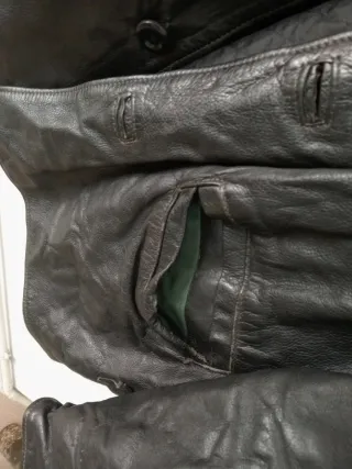 Chaqueta de cuero negra hombre