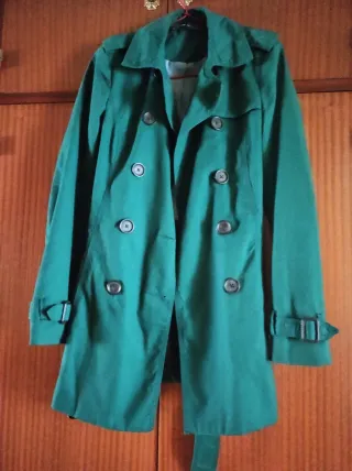 Gabardina Stradivarius Verde Talla S
