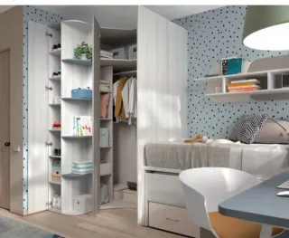 Cama compacta con cama nido + cajones. CAMAS