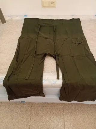 Pantalón tailandés verde talla única unisex