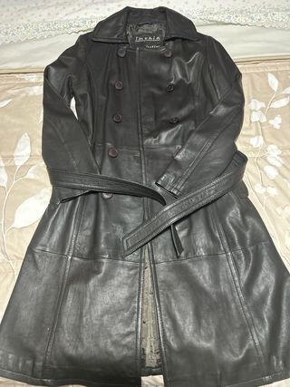 Gabardina de piel Impala mujer  color negro