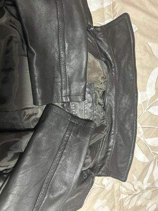 Gabardina de piel Impala mujer  color negro