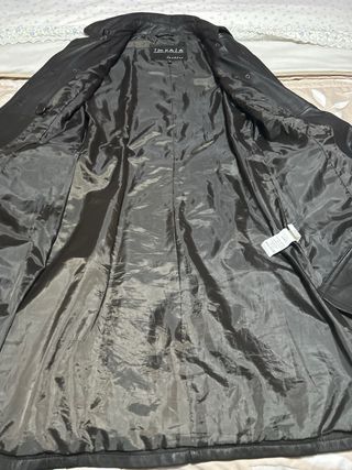 Gabardina de piel Impala mujer  color negro