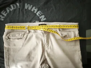 Massimo Dutti Jeans Skinny Fit Beige elástico