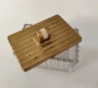 Mantequillera antigua latón y cristal