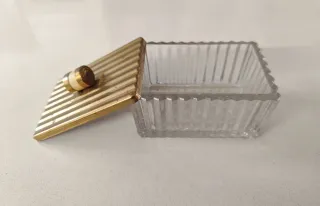 Mantequillera antigua latón y cristal