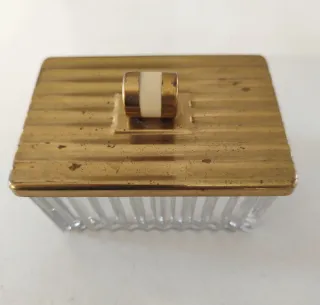 Mantequillera antigua latón y cristal