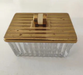 Mantequillera antigua latón y cristal