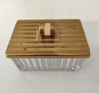 Mantequillera antigua latón y cristal