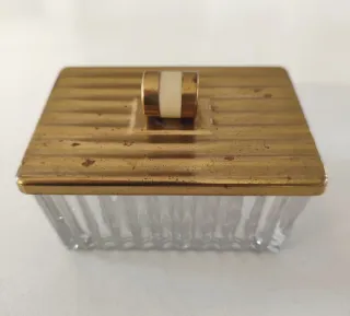 Mantequillera antigua latón y cristal