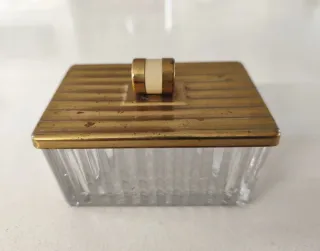 Mantequillera antigua latón y cristal