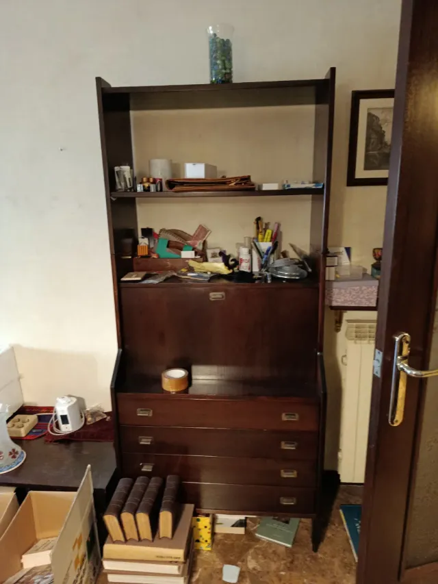 Mueble Secreter Madera y Cristal