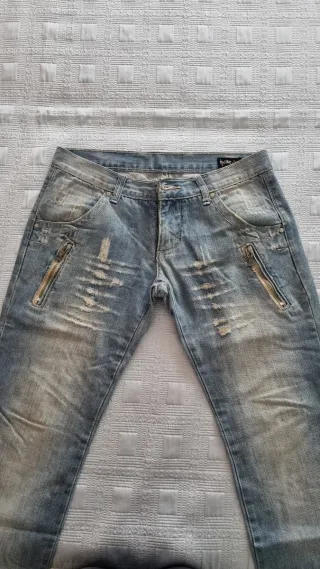 Jeans uomo vintage blu 100% cotone