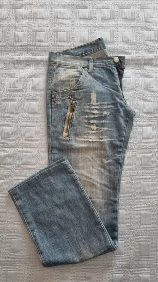 Jeans uomo vintage blu 100% cotone