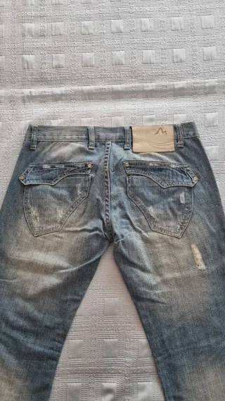 Jeans uomo vintage blu 100% cotone