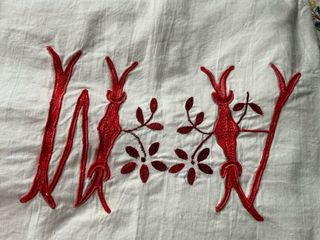 4 Sábanas Bordadas A M antiguas 220x230 rom