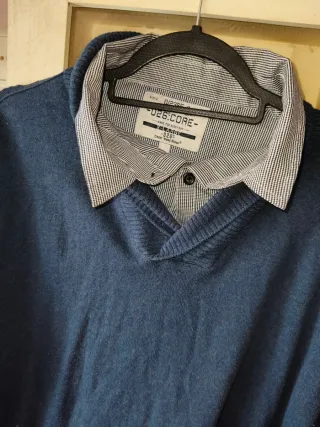 Jersey con falda camisa azul talla cl