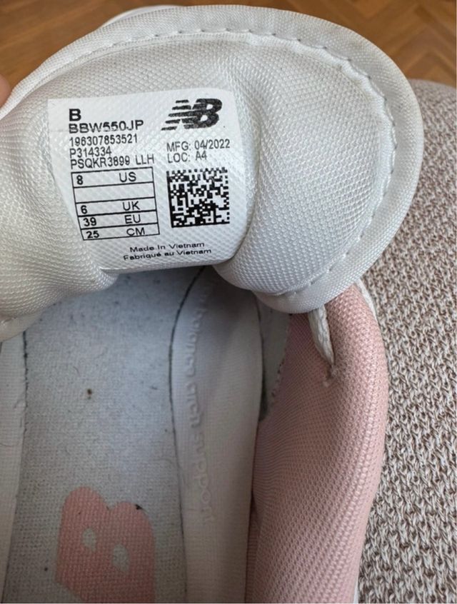 Zapatillas New Balance 550 Rosa y Blanco
