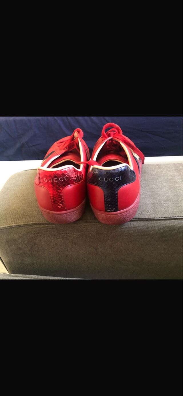 Zapatillas Gucci rojas con abeja dorada
