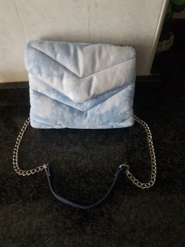 Borsa in tela denim tie-dye