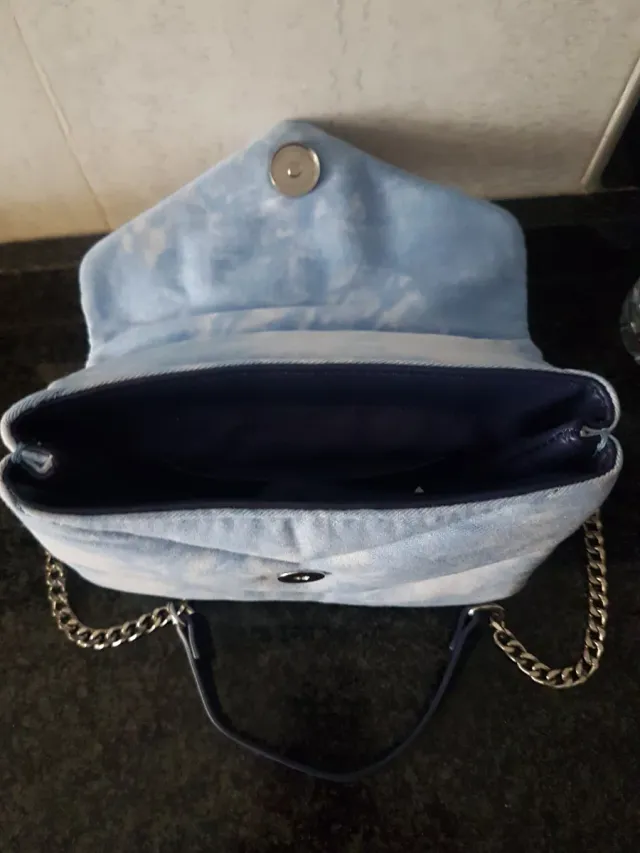 Borsa in tela denim tie-dye