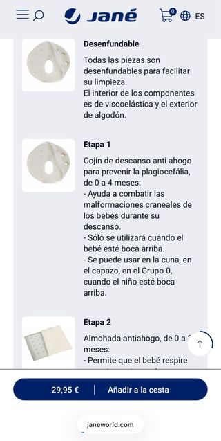 Cojín Jané prevención plagiocefalia