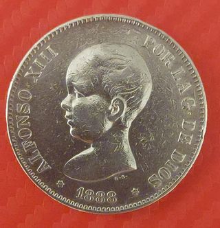 MONEDAS PLATA  de 5 pts Plata Alfonso XII y XIII