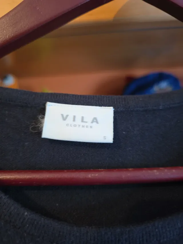 Vestido punto VILA negro talla S