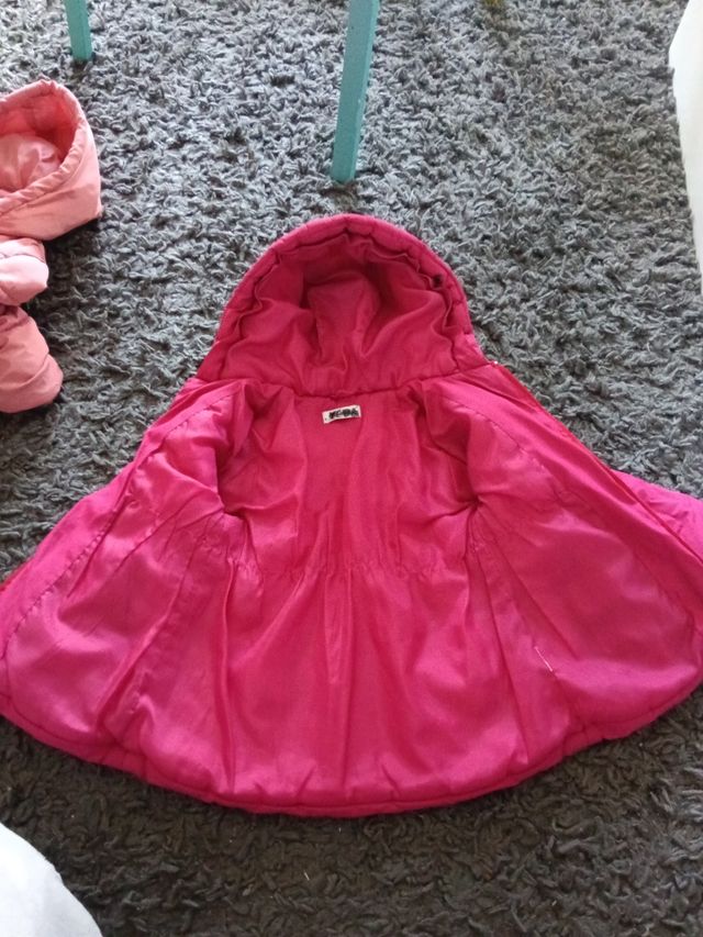 Chaqueta niña rosa con capucha talla 80 cm