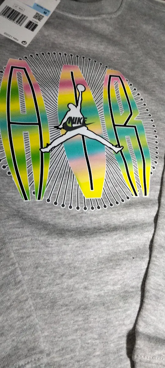 Sudadera Jordan Air Hombre Talla M Gris Multicolor