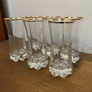 Set 6 Bicchieri Vetro Dorati