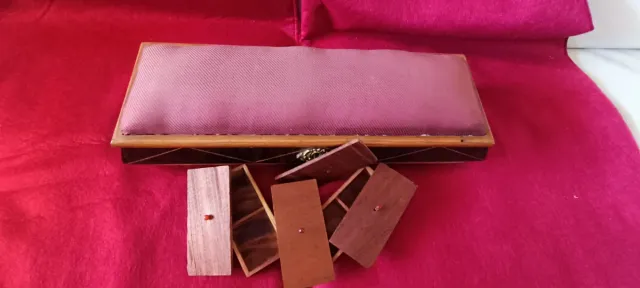 Caja de costura madera compartimentos 1930s