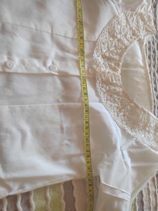 Camisa huertana blanca con encaje de 8 a 10 años