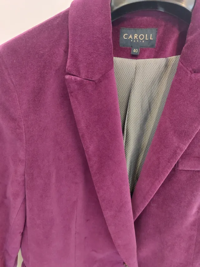 Chaqueta CAROLL Terciopelo Morado Talla L