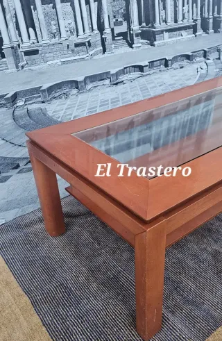 MESA CENTRO ELEVABLE COLOR CEREZO