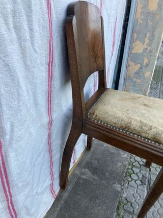 Silla antigua Art Decó madera y tela