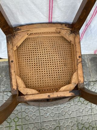 Silla antigua Art Decó madera y tela