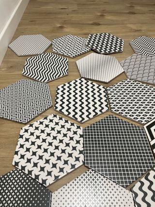 Rajolas mosaico hexagonales