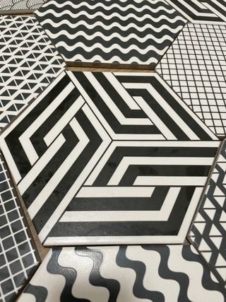 Rajolas mosaico hexagonales