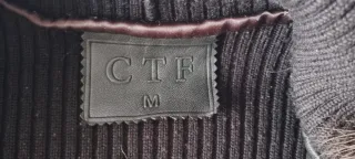 Chaqueta punto y piel combinada negra