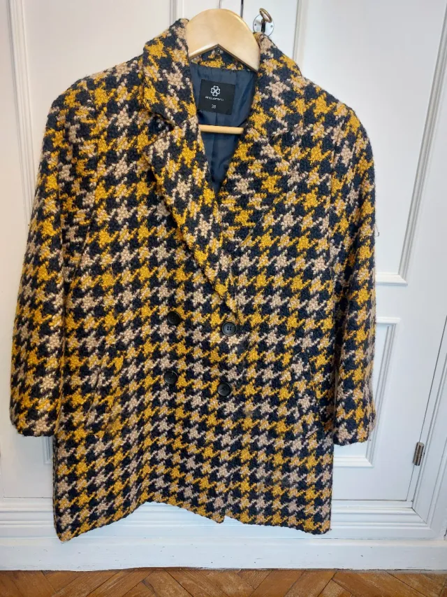 Abrigo Mango Houndstooth Talla M